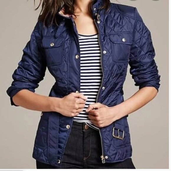 Banana Republic Navy Blue Quilted Jacket - Picture 1 of 5